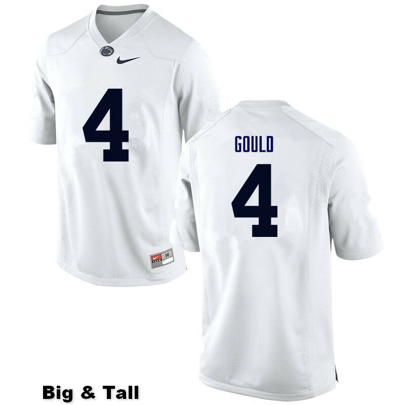 NCAA Nike Men's Penn State Nittany Lions Robbie Gould #4 College Football Authentic Big & Tall White Stitched Jersey LEZ1498YM